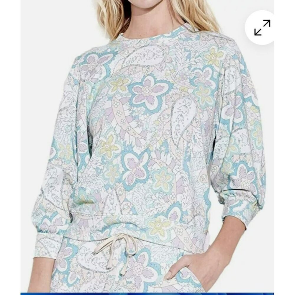 Sundry Floral Paisley Crewneck Sweatshirt Large NEW